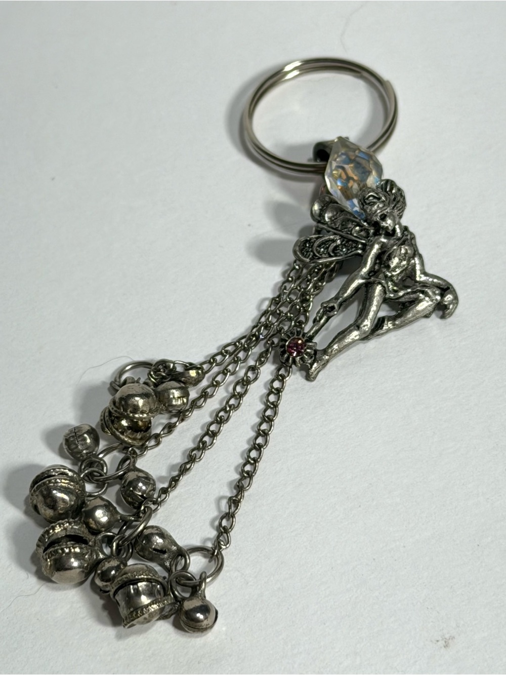 Pewter Fairy Fantasy Pendant Charm Keychain Vintage CCI Comstock Collectible